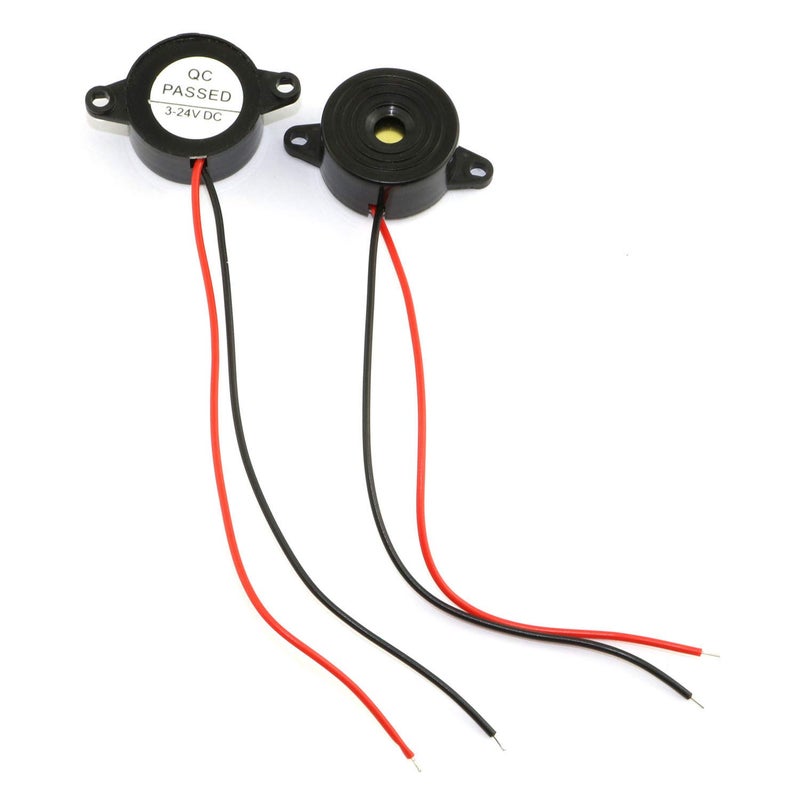 RuiLing 2pcs DC 3-24V Active Piezo Buzzer with Lead Wire 2312 High Decibels Continuous Sounder Electronic Buzzer Alarm 23x12mm - Image 1